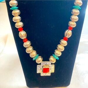 Turquoise and Coral Necklace